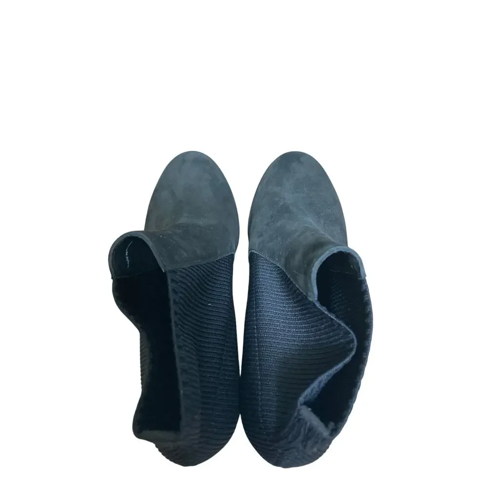 NWOB Eileen Fisher Leather and Canvas Black Bootie Sz 9 - Picture 1 of 3